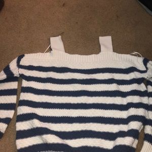 Off the shoulder striped long sleeve